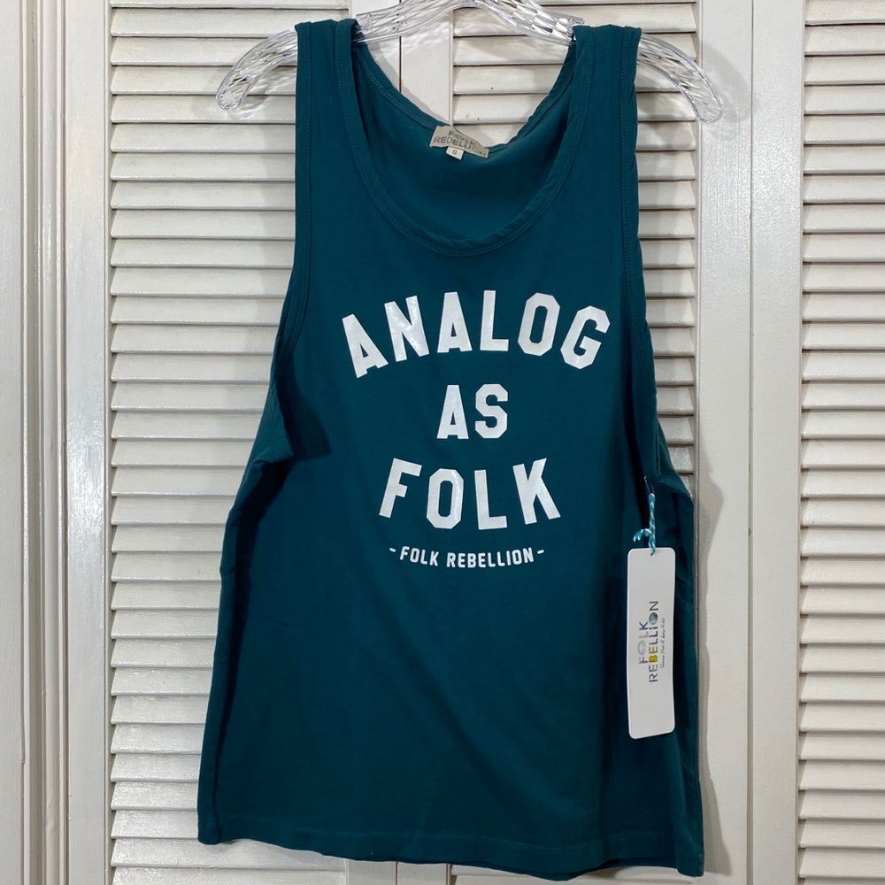 NWT Unisex Folk Rebellion Analog As Folk Tank